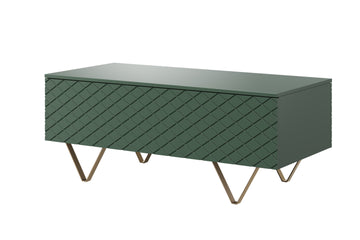 Scalia 120 Salontafel met Opberger - Labrador Mat & Gouden Poten | Kleur: Labrador mat Groen