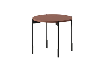 Sonatia Ronde Salontafel 45 cm – MDF Blad met Metalen Poot | Kleur: Bordeauxrood | Maat: 49x40x49 cm