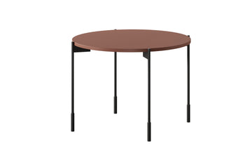 Sonatia ronde salontafel 60 cm – MDF tafelblad met metalen poten | Kleur: Bordeauxrood