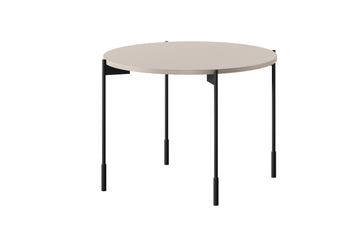 Sonatia Ronde Salontafel 60 cm - Kasjmier MDF Tafelblad met Zwarte Metalen Poten | Kleur: Kasjmier