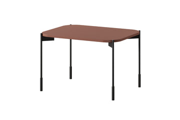Sonatia rechthoekige salontafel met metalen poten - Modern design | Bordeauxrood | 60x40x45 cm