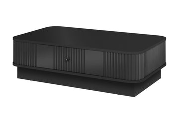 Vesper Salontafel met Lade en Stabiel Voetstuk – 103x60x32 cm | Kleur: Zwart/Zwart handvat