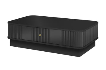 Vesper Salontafel met Lade en Gouden Handvat - Modern Design | Kleur: Zwart met goud | Maat: 103x60