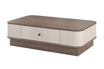 Vesper Salontafel met Lade - Modern Design, Soft-Close, 103x60 cm | Kasjmier/Walnoot/Zwart Handvat