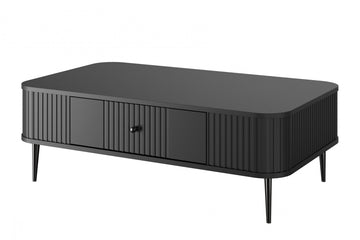 Vesper salontafel met lade – Stijlvol zwart MDF met metalen poten | Kleur: Zwart | Maat: 103x60x35
