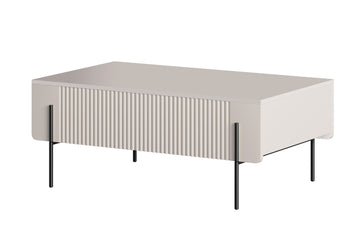 Malmi Salontafel met 2 Laden - Modern Design | Kasjmier | 100x40x60 cm | Zwarte Poten