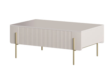 Malmi Salontafel met Laden - Moderne Kasjmier MDF & Gouden Metalen Poot | Kleur: Kasjmier