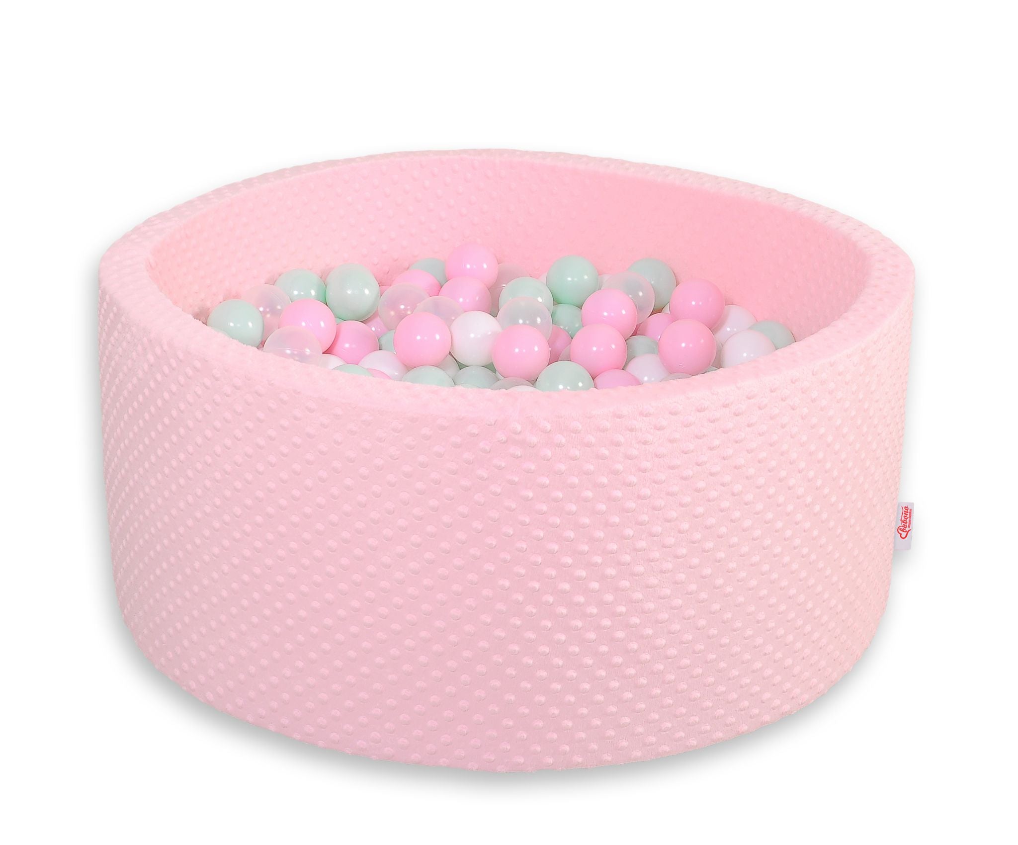 Ballenzwembad - speelbad - stimuleert motoriek, roze, 200 ballen, zacht minky fleece