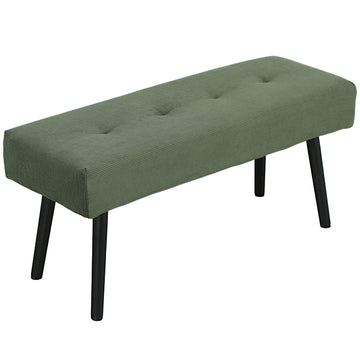 Groene gestoffeerde bank - Ribstof zitbank | Kleur: Groen | Afmetingen: 100x36x45 cm