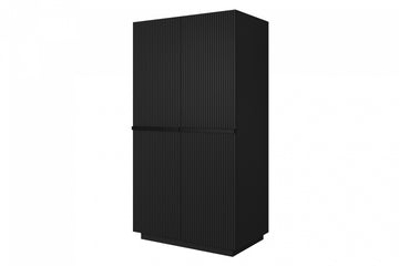 Nicole kledingkast 100 cm met planken, lades en kledingroede | Kleur: Mat zwart