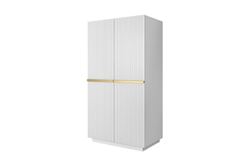 Nicole kledingkast 100 cm met planken en lades | Mat wit | 100x207x62 cm