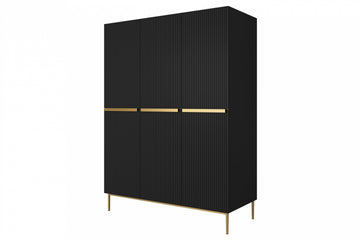 Nicole kledingkast 150 cm met lades, planken en softclose | Mat zwart | 150x220x62 cm