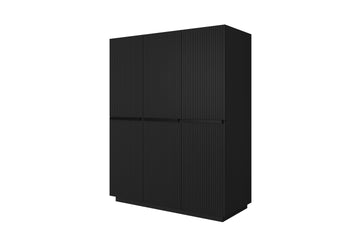 Nicole kledingkast 150 cm met 3 deuren, 2 lades en 5 planken | Kleur: Mat Zwart