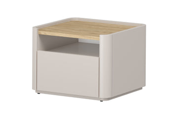 Elivo nachtkastje met lade - Modern design | Kleur: Kasjmier & geolied eikenhout | Maat: 48x35,5x48