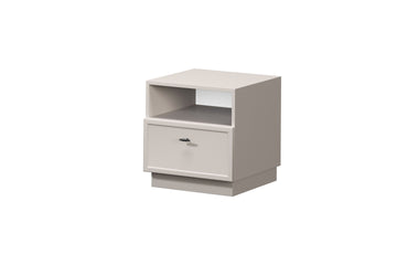 Lorini Nachtkastje met Lade - Modern Kasjmier/Zwart | Afm: 45x47x45 cm