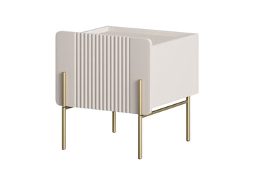 Malmi nachtkastje met lade - Modern nachtkastje met gouden poten | Kleur: Kasjmier | Maat: 45x47x42