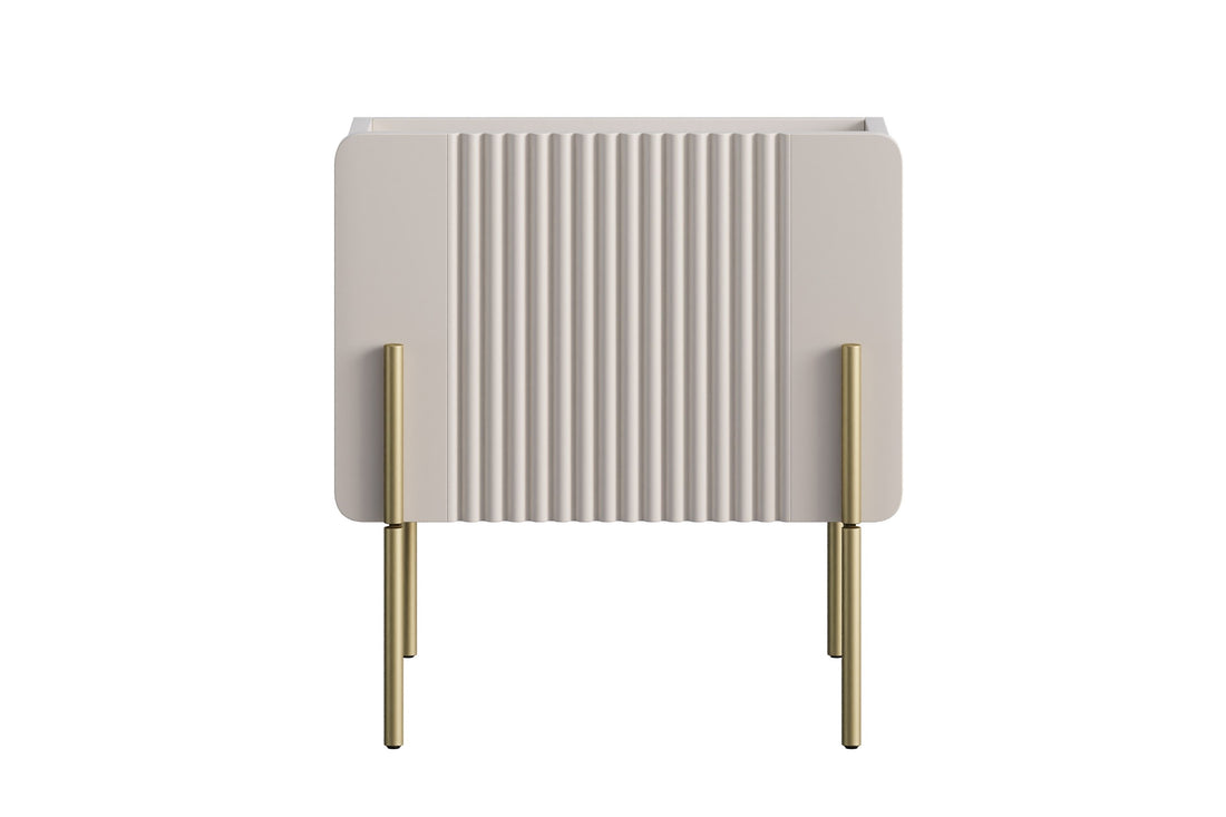 Malmi nachtkastje met lade - Modern nachtkastje met gouden poten | Kleur: Kasjmier | Maat: 45x47x42