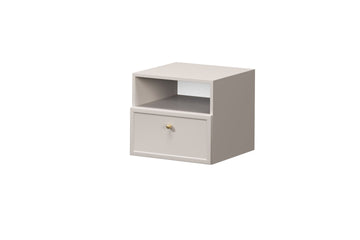 Lorini Hangend Nachtkastje met Lade - Modern Design & Gouden Handvat | Kleur: Kasjmier