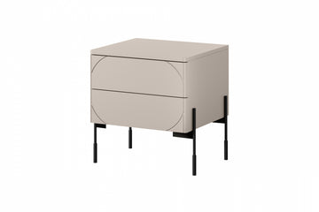 Sonatia Nachtkastje met Twee Lades - Modern MDF nachtkastje | Kleur: Kasjmier | Maat: 49x55x45 cm
