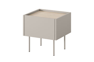 Desin nachtkastje 45 cm met lade en metalen poten - Modern design | Kasjmier / Nagano eik