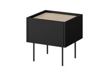 Desin nachtkastje met lade - Modern mat zwart & nagano eiken | Kleur: Mat zwart / nagano eiken