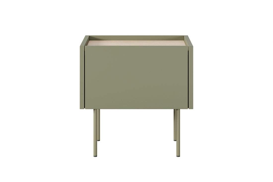 Desin Nachtkastje met Lade - Modern, Stil Schuifmechanisme | Kleur: Olijf/Nagano Eik