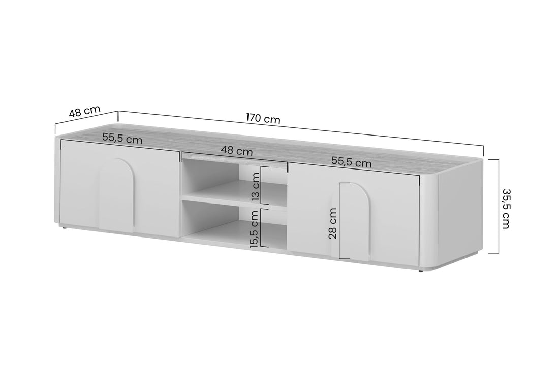 Amilio TV-meubel 170 cm met lade en softclose - Kasjmier & Geolied Eiken | Kleur: Kasjmier