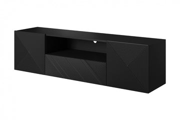 Asha TV-meubel 167 cm Hangend met Lade & Uitsparing | Kleur: Matzwart