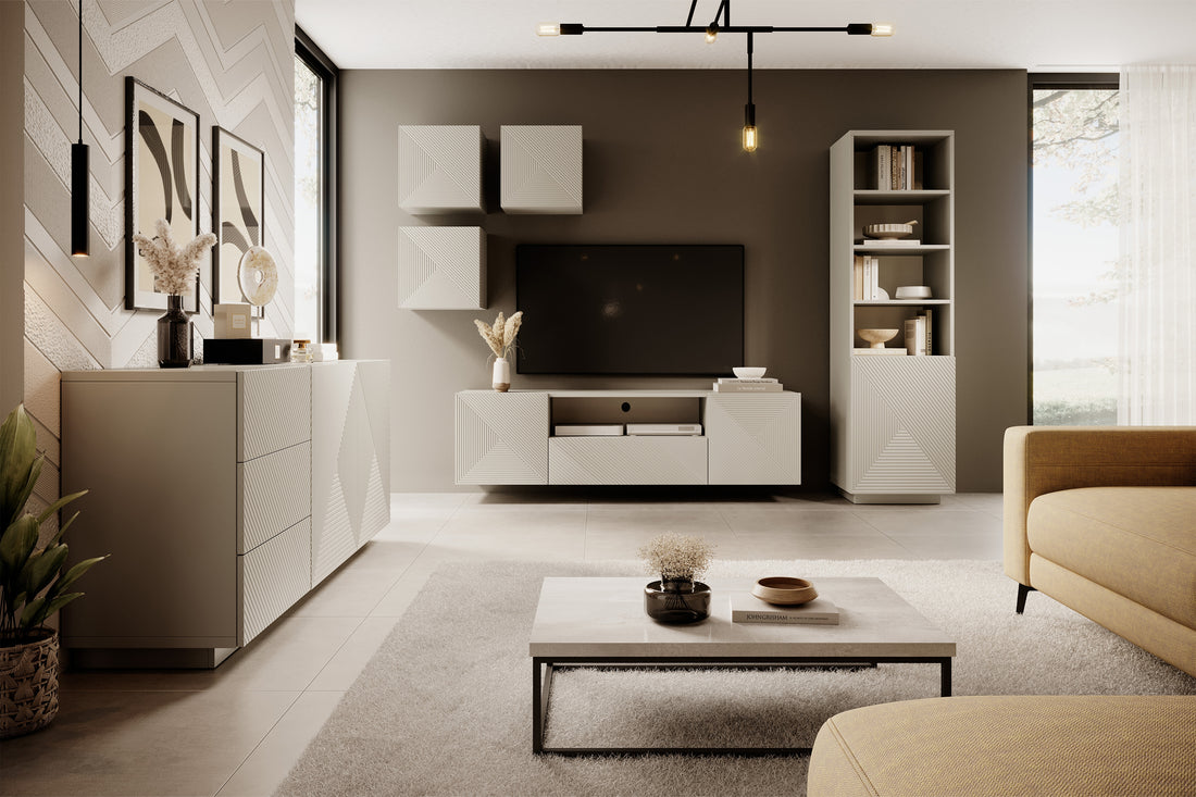 Asha TV-meubel 167 cm Hangend met Lade en Softclose Deuren | Kleur: Kasjmier