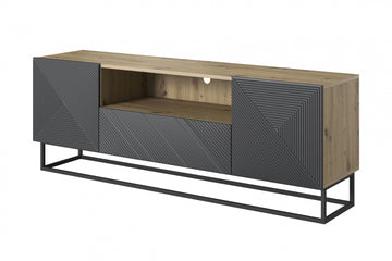 Asha TV-meubel 167 cm met lade, metalen frame en silent close deuren | Kleur: Artisan eiken &