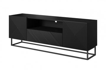 Asha TV-meubel 167 cm met lade en soft-close - Modern metalen frame | Kleur: Mat zwart