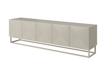 Asha TV-meubel 200 cm met gegroefd front en metalen poten | Kleur: Kasjmier | Maat: 200x56x40 cm