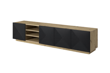 Asha TV-meubel 200 cm - Gegroefd Front, Opbergruimte, Stil Sluitsysteem | Kleur: Artisanaal/Mat