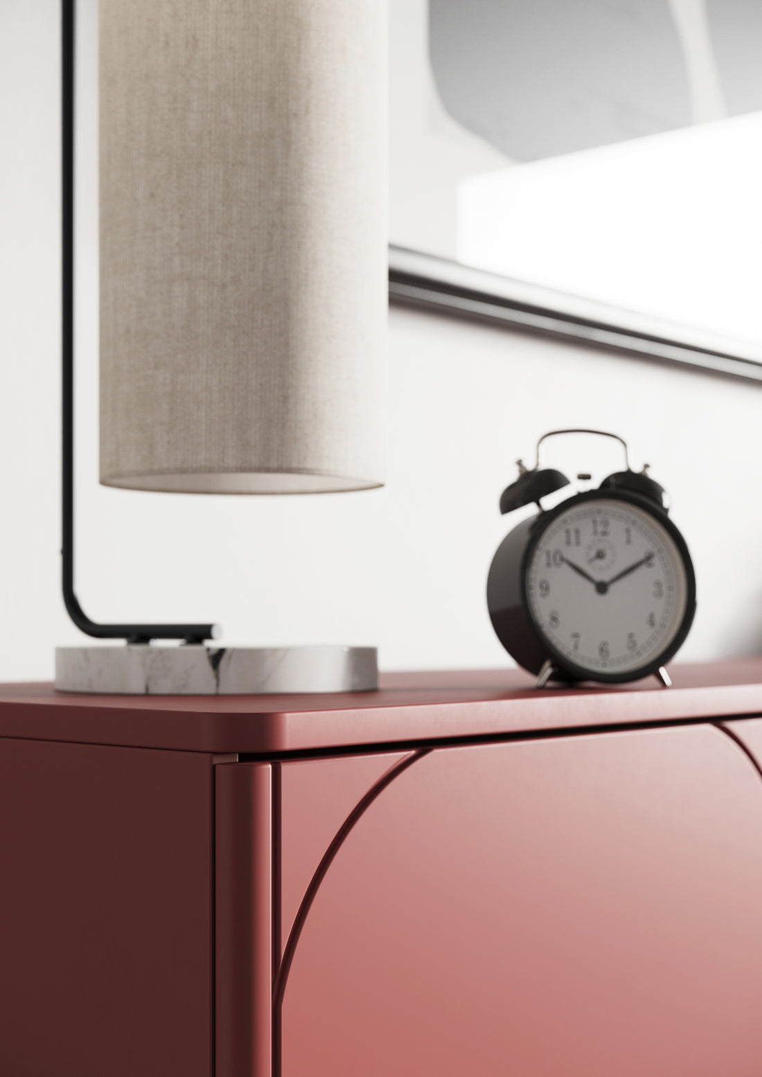 Sonatia TV-meubel met 4 deuren en metalen poten - Modern, minimalistisch | Kleur: Bordeauxrood