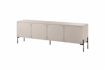 Sonatia TV-meubel met 4 deuren en metalen poten - Modern, minimalistisch | Kleur: Kasjmier | Maat: 204x65x45 cm