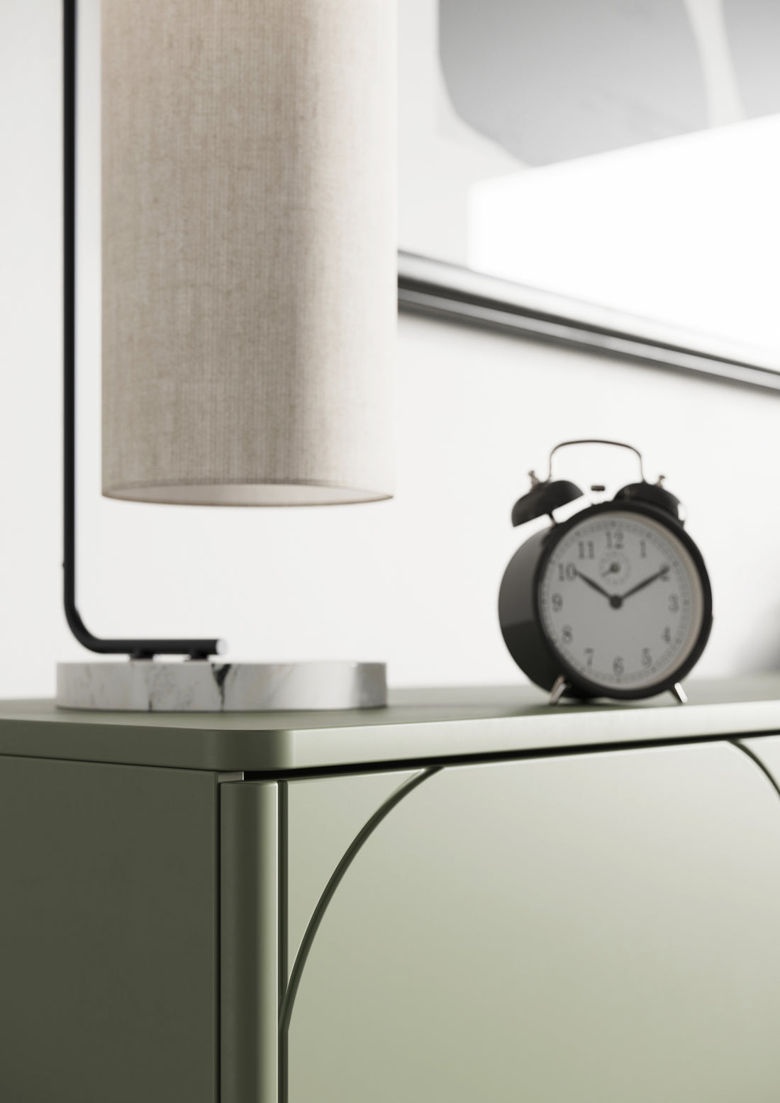Sonatia TV-meubel met 4 deuren en verborgen lade - Modern design | Kleur: Olijf | Maat: 204x65x45 cm