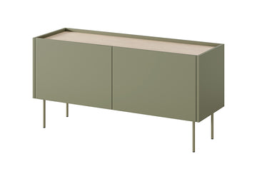Desin TV-meubel 120 cm met verborgen lade en metalen poten | Kleur: Olijf/Nagano Eik
