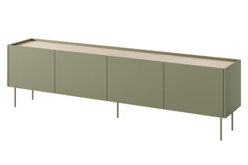 Desin TV-meubel 220 cm met 2 verborgen lades en stil sluitsysteem | Kleur: Olijf/Nagano Eik