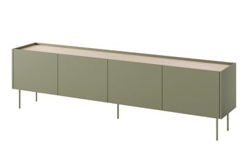 Desin TV-meubel 220 cm met metalen poten - Modern design met soft-close | Kleur: Olijf/Nagano Eiken