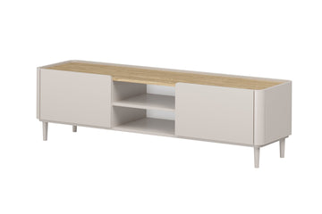 Elivo TV-meubel 170 cm – Kasjmier en geolied eikenhout met beukenhouten poten