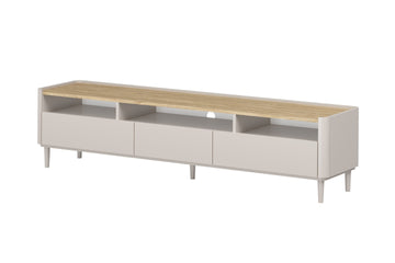 Elivo TV-meubel 200 cm met lades en kabelbeheer | Kasjmier & geolied eiken | 200x48x48 cm