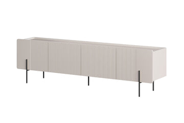 Malmi TV-meubel 200 cm - Modern kasjmier mat met zwarte metalen poten | Kleur: Kasjmier