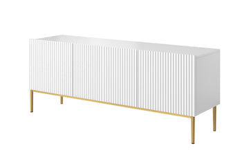 Nicole TV-meubel 150 cm – Mat wit met gouden poten en lade | Kleur: Mat wit/goud | Maat: 150x53x45