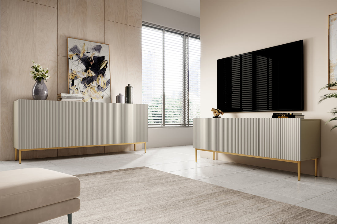 Nicole TV-meubel met lade 150 cm - Modern kasjmier design | Kleur: Kasjmier | Maat: 150x53x45 cm