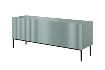Nicole TV-meubel 150 cm met lade en zwarte metalen poten | Kleur: Salie | Maat: 150x53x45 cm