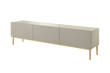 Nicole TV-meubel 200 cm met lade en stille sluiting | Kleur: Kasjmier met gouden poten