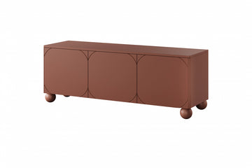 Sonatia II TV-meubel 150 cm - Driedeurs, verborgen lade, push to open | Kleur: Bordeauxrood