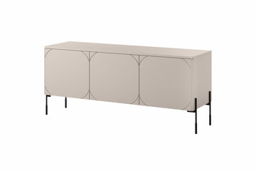 Driedeurs TV-meubel Sonatia 150 cm met verborgen lade | Kasjmier | 154x65x45 cm