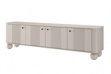 Vesper 4D TV-meubel 187 cm - Kasjmier met zwarte handgrepen en bolpoten | Kleur: Kasjmier