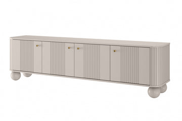 Vesper 4D TV-meubel 187 cm met gouden handgrepen en bolpoten | Kleur: Kasjmier